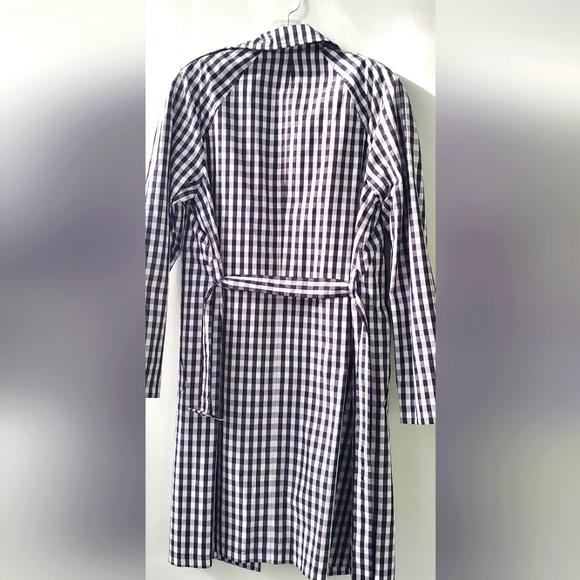 ANNE KLEIN-size 10- plaid trench coat - Knee Length Belted - Picture 4 of 12